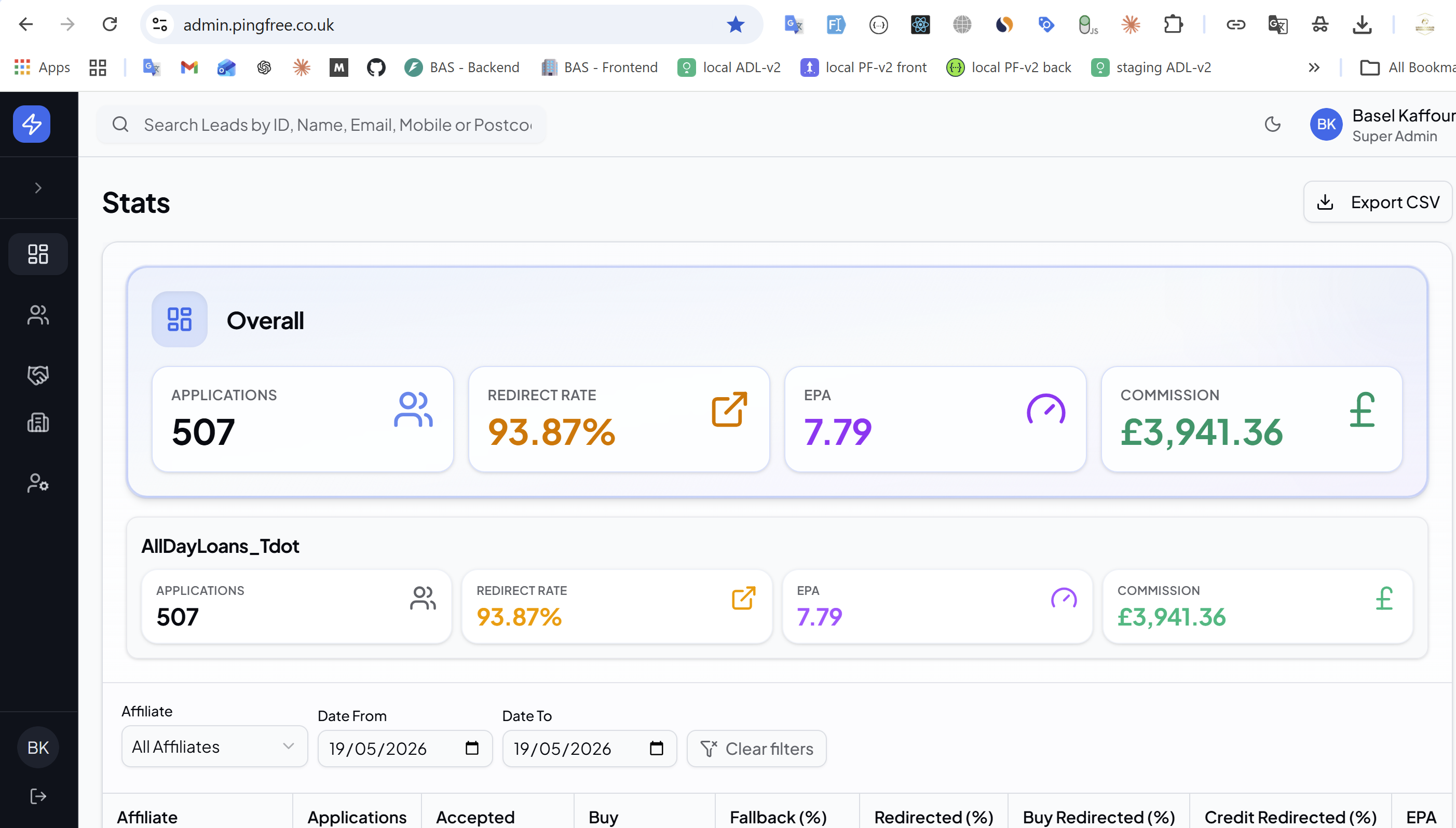 PingFree Admin — Lead Management Platform